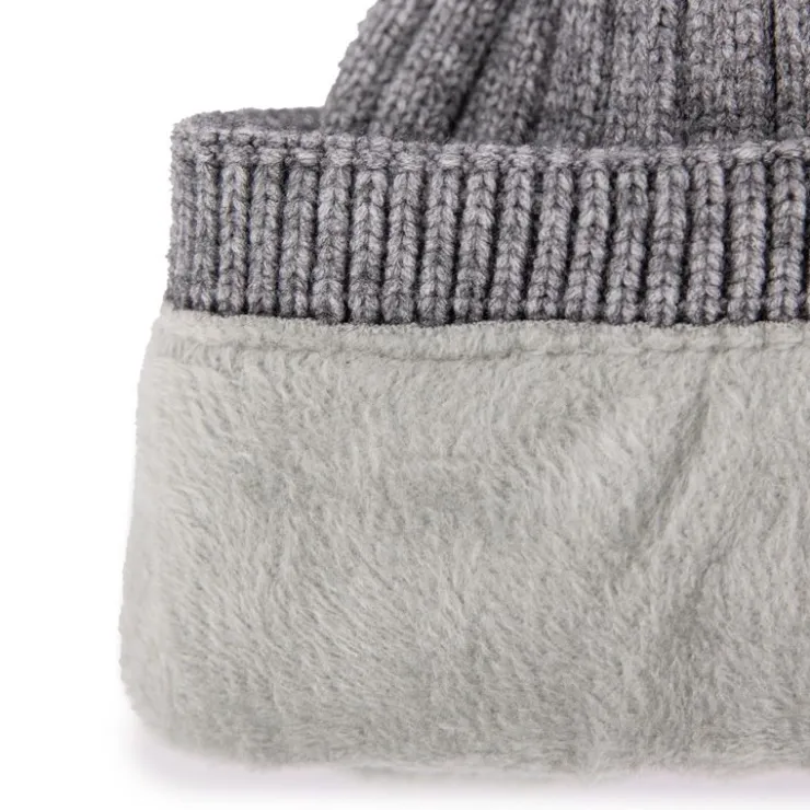 LEE COOPER Bonnet côtes anglaises maille Homme GRIS New