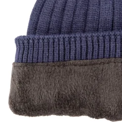 LEE COOPER Bonnet côtes anglaises maille Homme BLEU FONCE Clearance