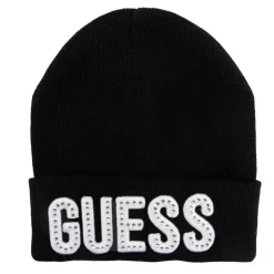 GUESS Bonnet logo brodé à strass incrustés bébé Enfant NOIR Outlet