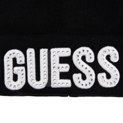 GUESS Bonnet logo brodé à strass incrustés bébé Enfant NOIR Outlet
