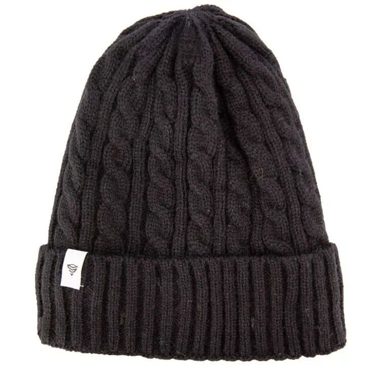 BILL TORNADE Bonnet maille torsadée Mixte NOIR New