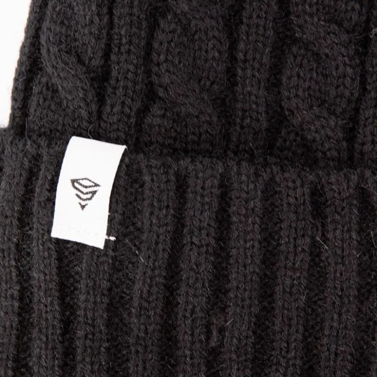 BILL TORNADE Bonnet maille torsadée Mixte NOIR New