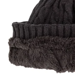 BILL TORNADE Bonnet maille torsadée Mixte NOIR New