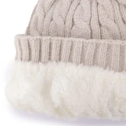 BILL TORNADE Bonnet maille torsadée Mixte BEIGE Discount