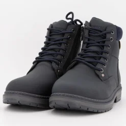 BURTON OF LONDON Boots à lacets julicien avec zip Homme BLEU FONCE New