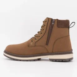 BURTON OF LONDON Boots à lacets julicien avec zip Homme MARRON Hot