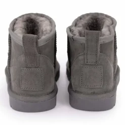 KELARA Boots basses fourrées tige cuir doublées synthétique Femme GRIS Hot