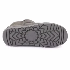 KELARA Boots basses fourrées tige cuir doublées synthétique Femme GRIS Hot