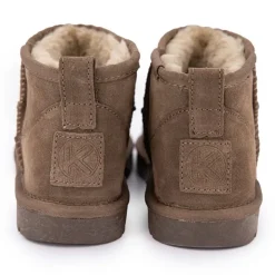 KELARA Boots basses fourrées tige cuir doublées synthétique Femme BEIGE Discount