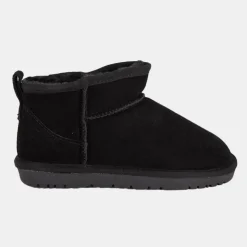 KELARA Boots en cuir fourrées ultra-mini fille Enfant NOIR Sale
