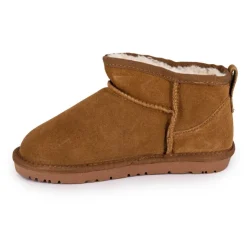 KELARA Boots en cuir fourrées ultra-mini fille Enfant MARRON Outlet