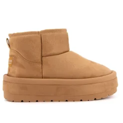 BURTON OF LONDON Boots lindy doublée fausse fourrure semelle en tissu Femme MARRON CLAIR Online