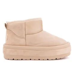 BURTON OF LONDON Boots lindy doublée fausse fourrure semelle en tissu Femme BEIGE Online