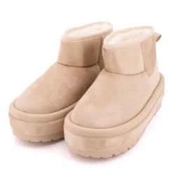 BURTON OF LONDON Boots lindy doublée fausse fourrure semelle en tissu Femme BEIGE Online