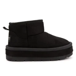 BURTON OF LONDON Boots lindy doublée fausse fourrure semelle en tissu Femme NOIR Sale