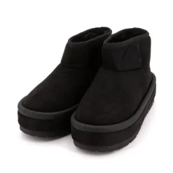 BURTON OF LONDON Boots lindy doublée fausse fourrure semelle en tissu Femme NOIR Sale