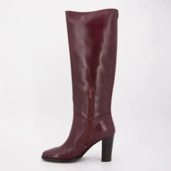 SCOTCH AND SODA Bottes cuir à talons zippée Femme BORDEAUX Outlet