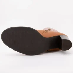 SCOTCH AND SODA Bottes cuir à talons zippée Femme MARRON Sale