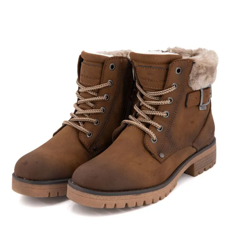 TOM TAILOR Bottine whisky fourrée Femme MARRON New