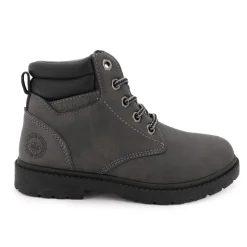 LEE COOPER Bottines à lacets similicuir grainé Enfant GRIS FONCE Discount