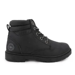 LEE COOPER Bottines à lacets similicuir grainé Enfant NOIR Outlet
