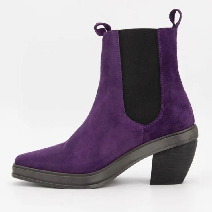 EXIT Bottines à talon en cuir sumito Femme VIOLET Outlet