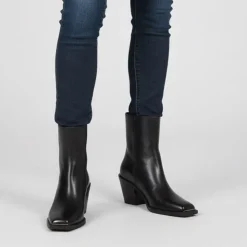 NOVITA Bottines à talon type santiag Femme NOIR Online