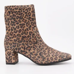 CAPRICE Bottines à talons motif léopard stretch zippée Femme MARRON Online