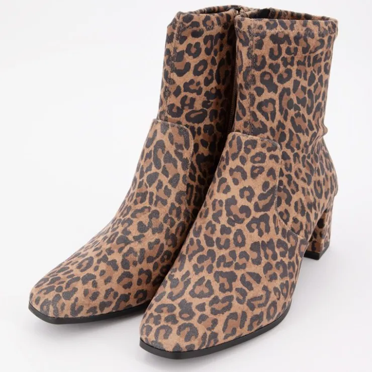CAPRICE Bottines à talons motif léopard stretch zippée Femme MARRON Online