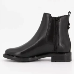 KEYS Bottines basses es avec élastique cuir Femme NOIR Sale