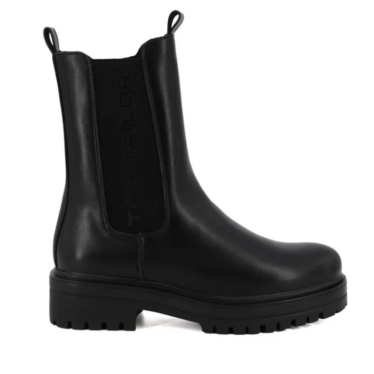 TOM TAILOR Bottines black Chlesea semelle crantée Femme NOIR Online