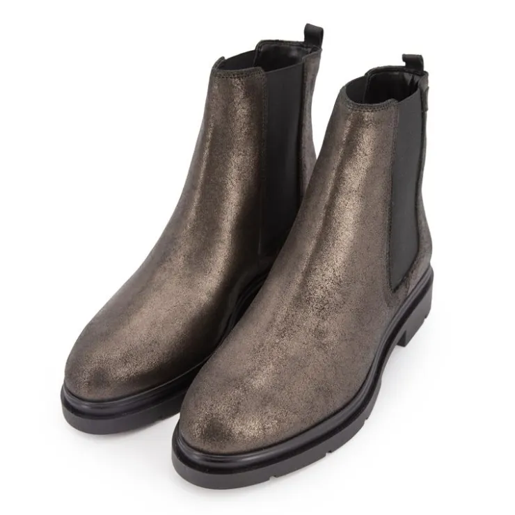 LES TROPEZIENNES PAR M.BELARBI Bottines cuir Selma à enfiler Femme BRONZE New