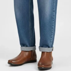 PIERRE CARDIN Bottines chelsea cuir cognac semelle noire Homme MARRON Hot