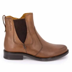 PIERRE CARDIN Bottines chelsea cuir Femme MARRON Clearance
