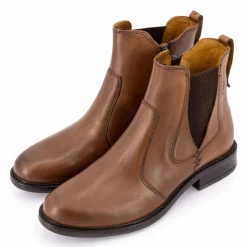 PIERRE CARDIN Bottines chelsea cuir Femme MARRON Clearance