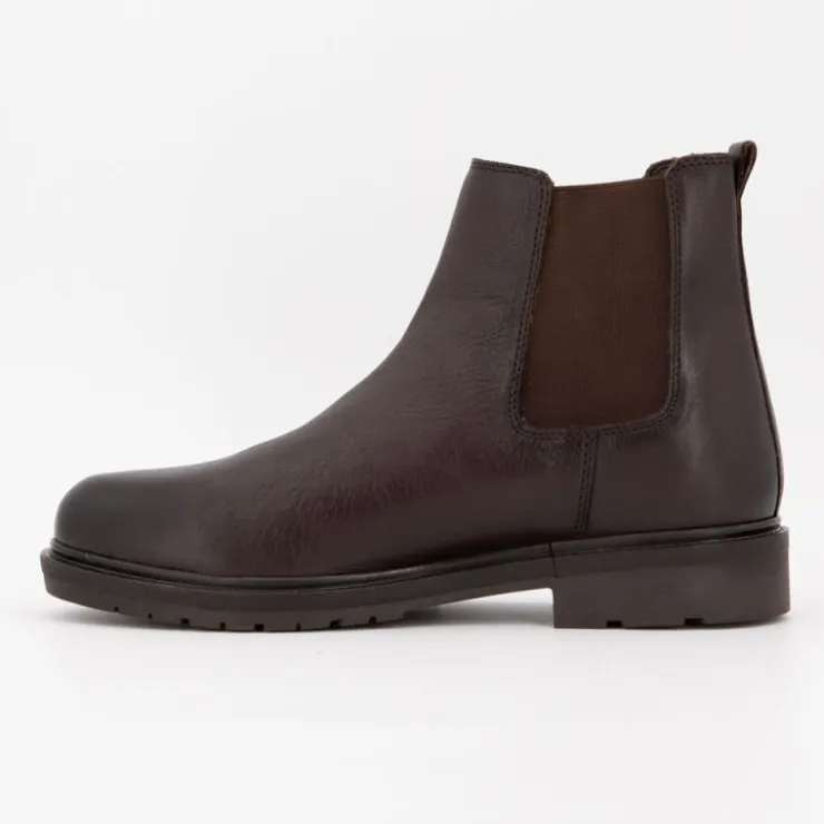 ELWIN Bottines chelsea élastique cuir Homme MARRON Online