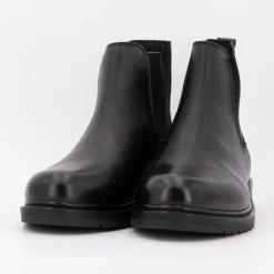 ELWIN Bottines chelsea élastique cuir Homme NOIR New