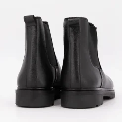 ELWIN Bottines chelsea élastique cuir Homme NOIR New