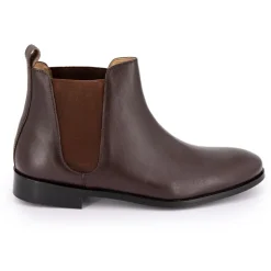 MAISON HERITAGE Bottines chelsea Matias cuir Homme MARRON Clearance