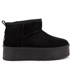 BURTON OF LONDON Bottines courtes Janina fausse fourrure Femme NOIR Online