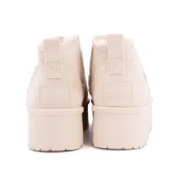 BURTON OF LONDON Bottines courtes Janina fausse fourrure Femme BLANC ECRU Hot