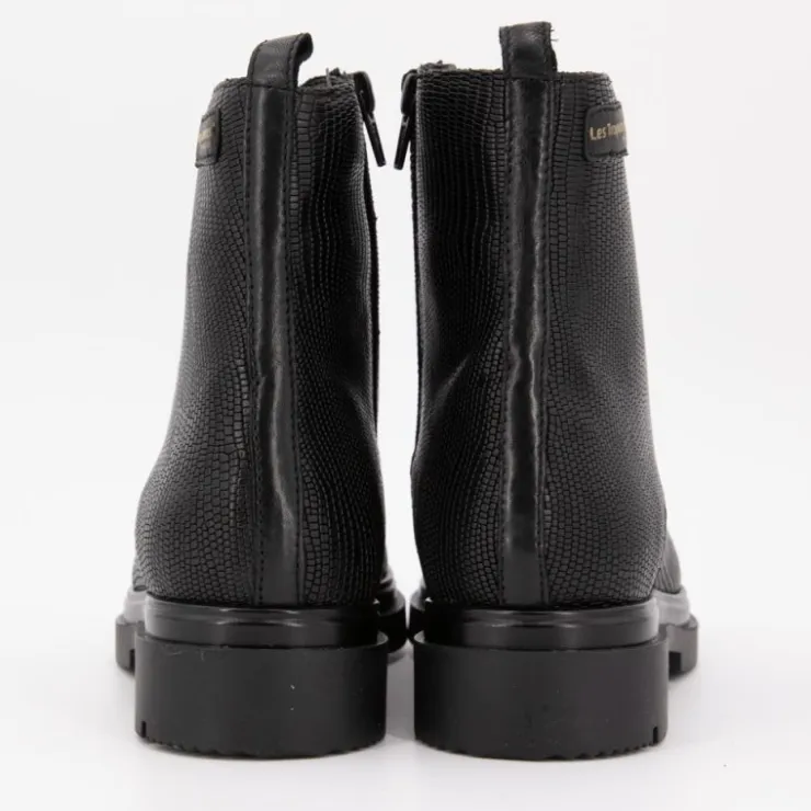 LES TROPEZIENNES PAR M.BELARBI Bottines cuir à lacets soraya imprimé serpent Femme NOIR Hot