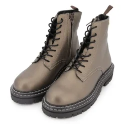 LES TROPEZIENNES PAR M.BELARBI Bottines cuir grainé reine avec lacets Femme BRONZE Outlet