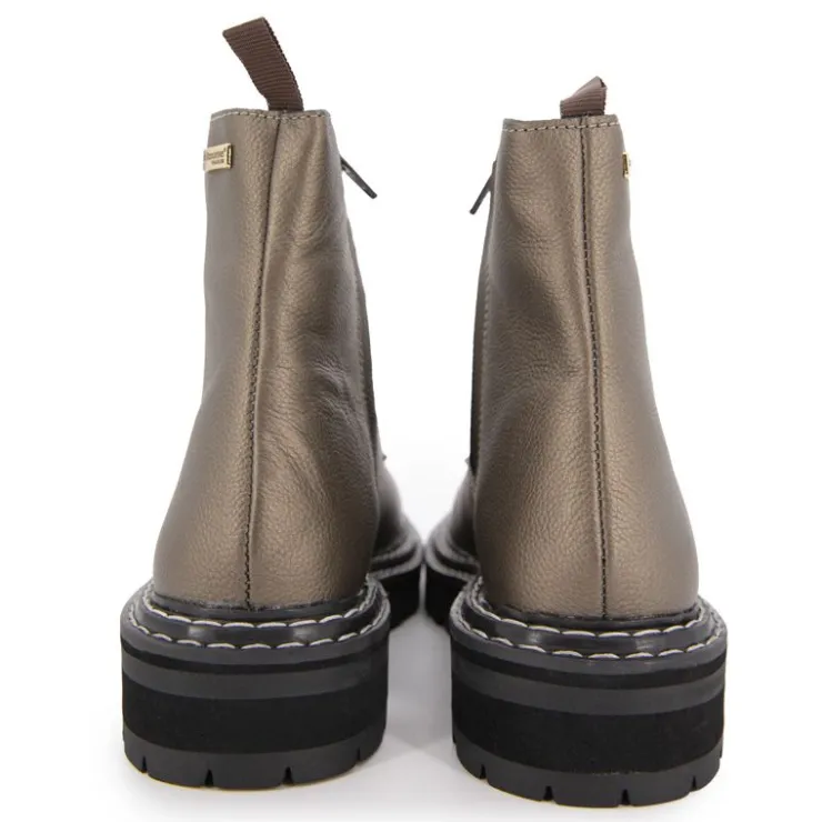 LES TROPEZIENNES PAR M.BELARBI Bottines cuir grainé reine avec lacets Femme BRONZE Outlet