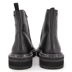 LES TROPEZIENNES PAR M.BELARBI Bottines cuir grainé reine avec lacets Femme NOIR Discount