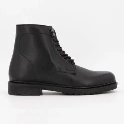 ELWIN Bottines cuir lisse avec lacets Madrid Homme NOIR Hot