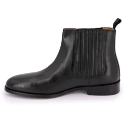 ABACO PARIS Bottines cuir lisse es Homme NOIR Discount