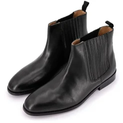 ABACO PARIS Bottines cuir lisse es Homme NOIR Discount