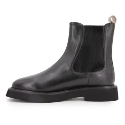 LES TROPEZIENNES PAR M.BELARBI Bottines cuir Loom bande dorée Femme NOIR Clearance