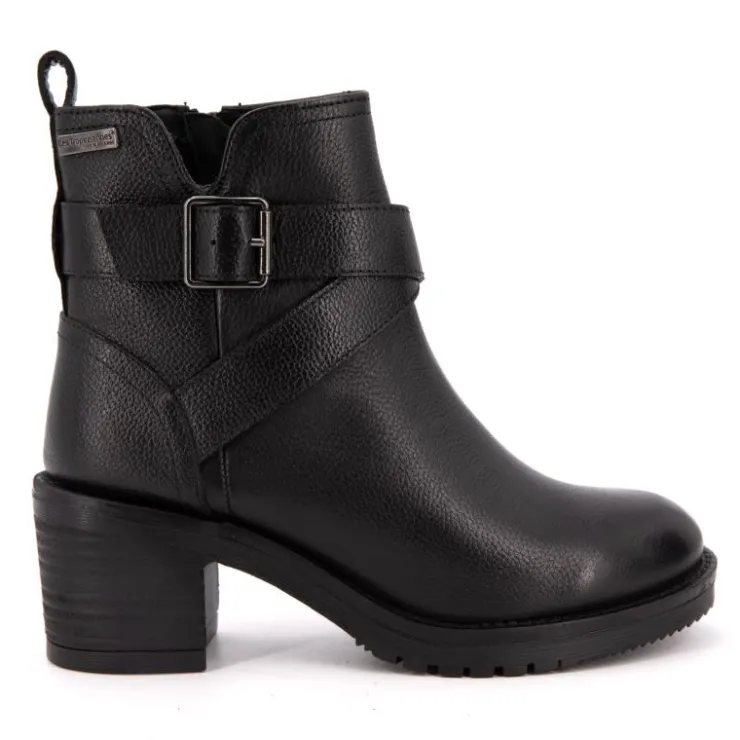 LES TROPEZIENNES PAR M.BELARBI Bottines cuir Mell motard à boucles Femme NOIR Hot